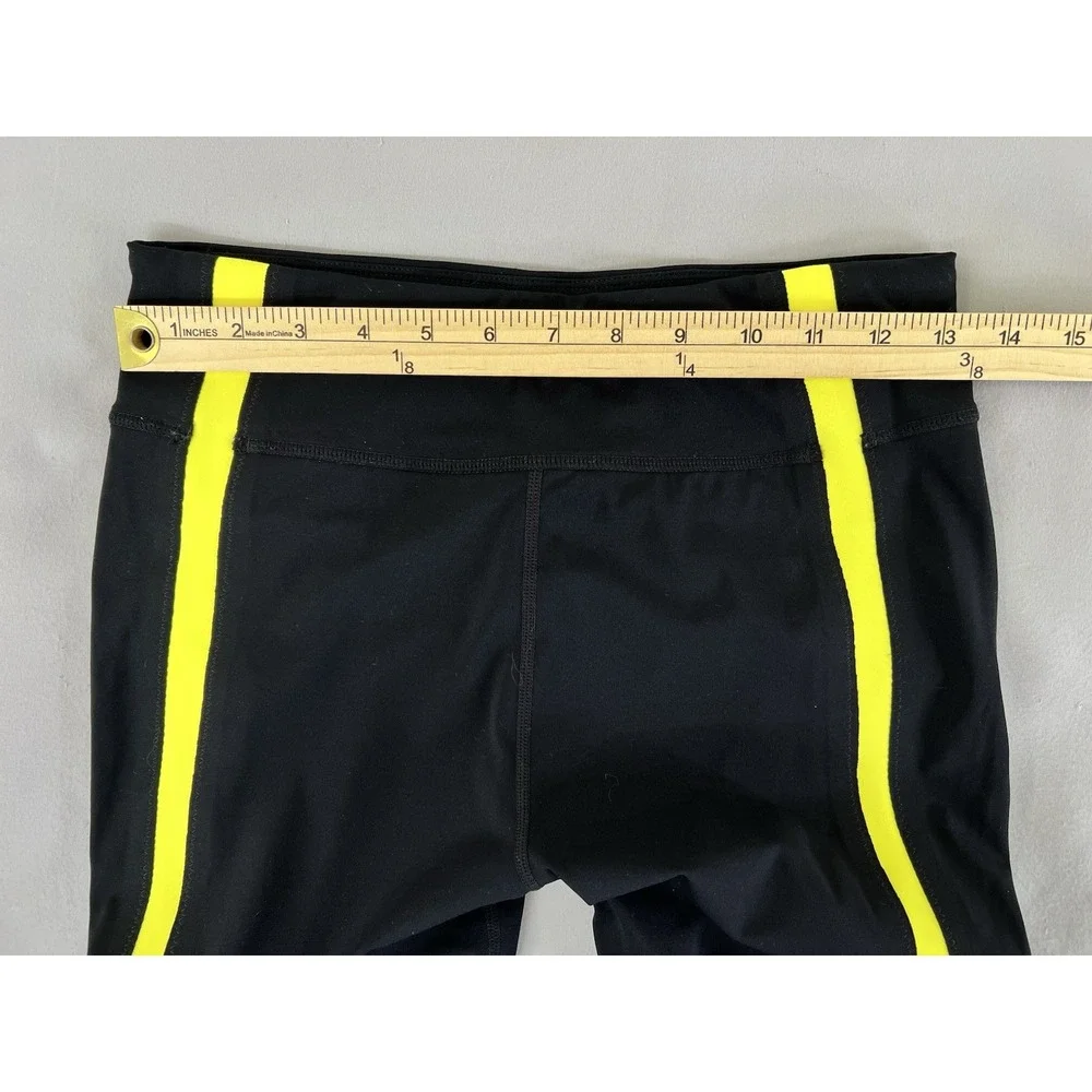 Zyia active full length leggings size 6/8 Medium Black With Yellow‎ Stripe - Picture 4 of 9